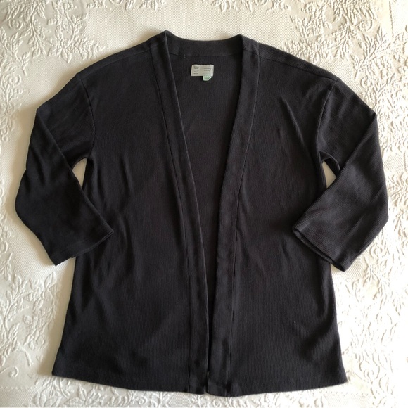 Anthropologie Saturday Sunday dark grey waffle cardigan - size Medium - Picture 14 of 14